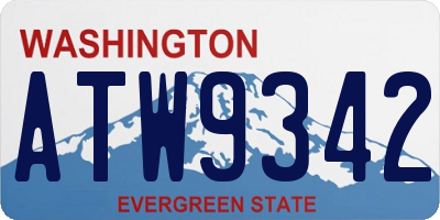 WA license plate ATW9342