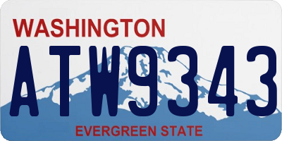 WA license plate ATW9343
