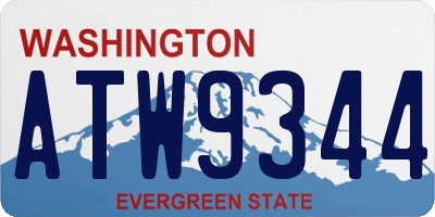 WA license plate ATW9344