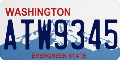 WA license plate ATW9345
