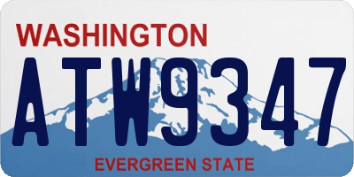 WA license plate ATW9347