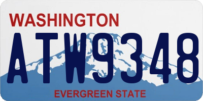 WA license plate ATW9348
