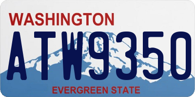 WA license plate ATW9350