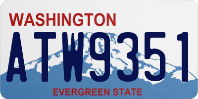 WA license plate ATW9351