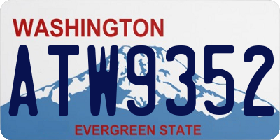 WA license plate ATW9352