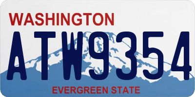 WA license plate ATW9354
