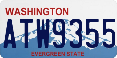 WA license plate ATW9355