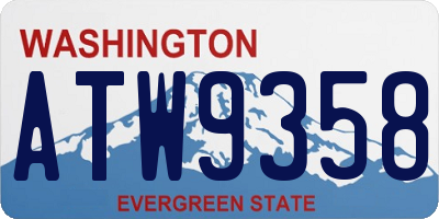 WA license plate ATW9358