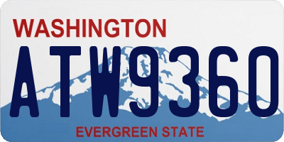 WA license plate ATW9360