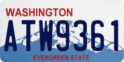 WA license plate ATW9361