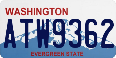 WA license plate ATW9362