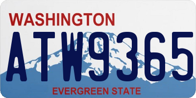 WA license plate ATW9365