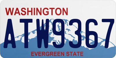 WA license plate ATW9367