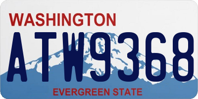 WA license plate ATW9368