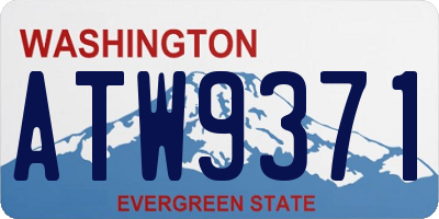 WA license plate ATW9371