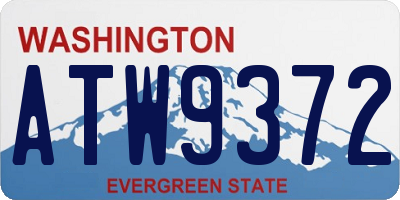 WA license plate ATW9372