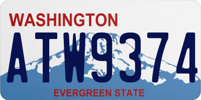 WA license plate ATW9374