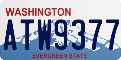WA license plate ATW9377