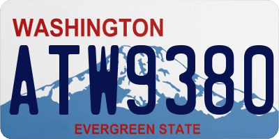 WA license plate ATW9380