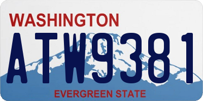 WA license plate ATW9381