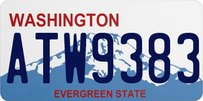 WA license plate ATW9383