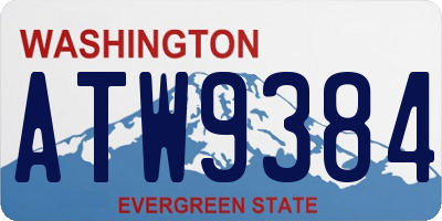 WA license plate ATW9384