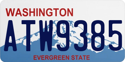 WA license plate ATW9385