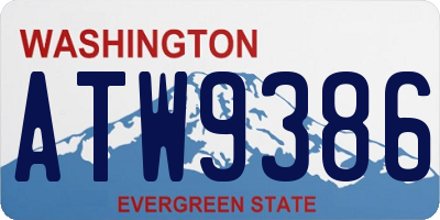 WA license plate ATW9386