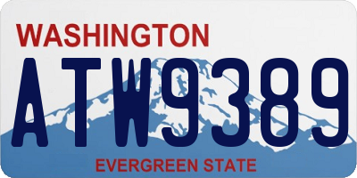 WA license plate ATW9389