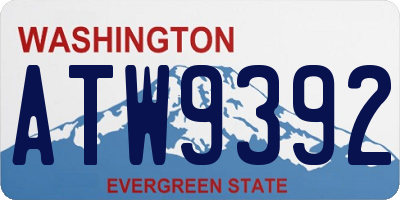 WA license plate ATW9392