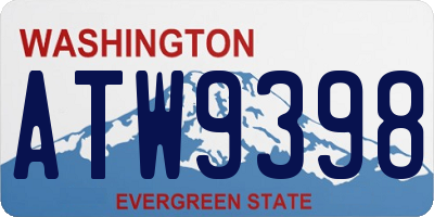 WA license plate ATW9398