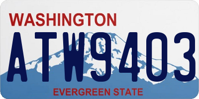 WA license plate ATW9403