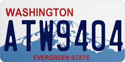 WA license plate ATW9404