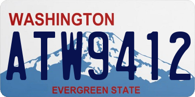 WA license plate ATW9412