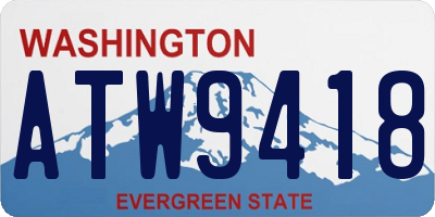 WA license plate ATW9418