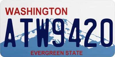 WA license plate ATW9420