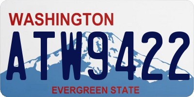 WA license plate ATW9422