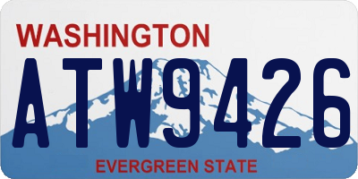 WA license plate ATW9426