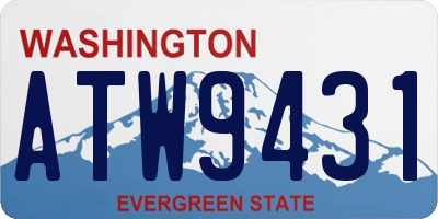 WA license plate ATW9431