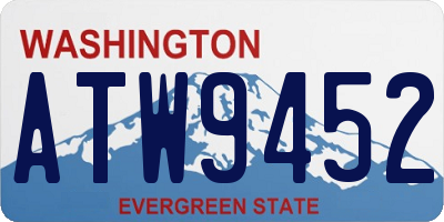WA license plate ATW9452