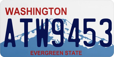 WA license plate ATW9453