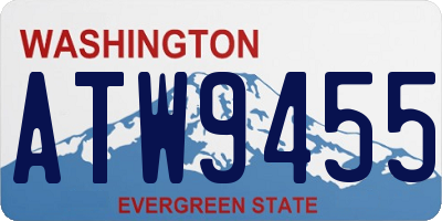 WA license plate ATW9455