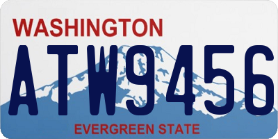 WA license plate ATW9456