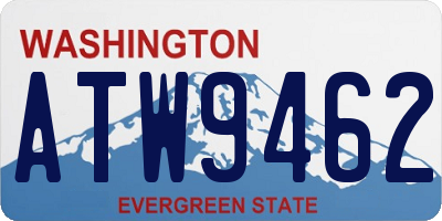 WA license plate ATW9462