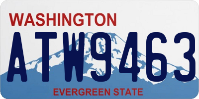 WA license plate ATW9463