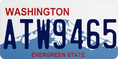 WA license plate ATW9465