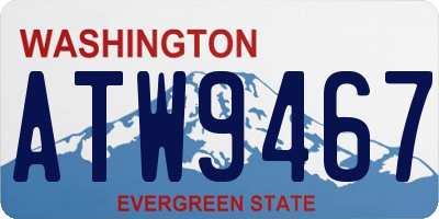 WA license plate ATW9467