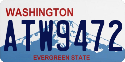 WA license plate ATW9472