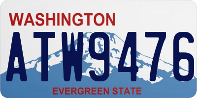 WA license plate ATW9476