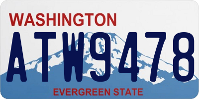 WA license plate ATW9478